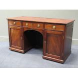 A 19th century mahogany twin pedestal desk, 75 x 136 x 60cm