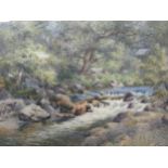 A group of three watercolour landscapes, to include: Charles Woodman, rural landscape, signed 'C