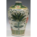 A Chinese famille vert vase marked for Jiajing but possibly Republic, 24cm high