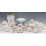 A Royal Copenhagen Brown Rose pattern service, to include cups and saucers, a teapot and various