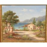Two 20th-century Mediterranean scenes, each signed 'Loizeau', oil on canvas, 45 x 54cm (2)