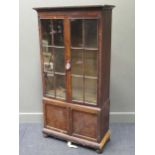 A walnut revival glazed bookcase, 151.5 x 77 x 33cm