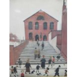 An L.S. Lowry print, The Old Church and Steps, 60 x 51cm