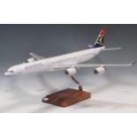 A model of the South African airlines A340 - 600, ZS-SNG, 76cm long x 69cm wingspan