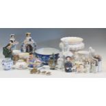 A collection of decorative ceramics, to include a Copenhagen figure, a small Doulton ewer, Dresden