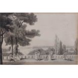 English School, late 18th centuryPromenading on Richmond Hillink and wash, 13.5 x 19.5cm;together