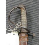 An Indian Army British Officers swords, circa 1860 - 1870, with a scabbard, 38" (overall) and 32" (