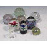 A collection of paperweights to include Strathearn and Whitefriars (9)