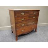 An early 19th century mahogany chest of drawers, 91 x 92 x 51cm