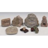 A collection of Chinese assorted stone, pottery items and artefacts