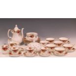 A Royal Albert 'Old Country Rose' pattern part service, including saucers, cups and dishes
