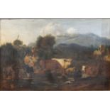 English School, 19th CenturyItalianate landscape with cattle by a streamoil on canvas28.5 x 43cm