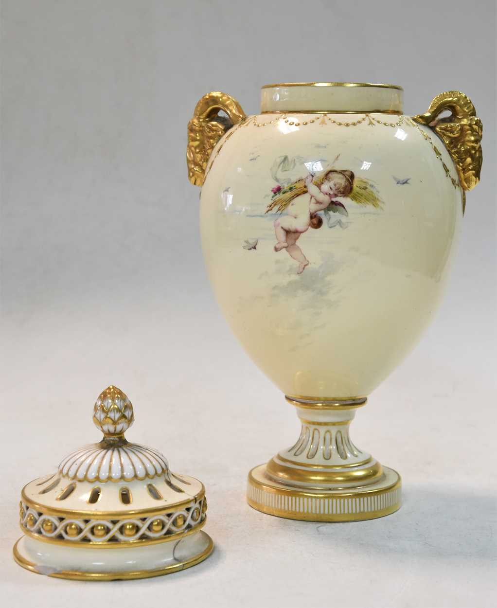 A Minton porcelain ovoid pot pourri circa 1880, 22cm high - Image 12 of 16