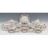 A Booths Floradora and Pompadour pattern, comprising four two handled serving dishes, various