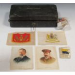 An early 20th century 'Crown Agents' leather deed box with numbered Bramah lock containing a