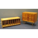 zzz A Danish Domino Mobler pine two door side cabinet and a low sideboard