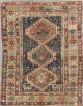 A late 19th century shirvan rug 132 x 107cmAreas of damage, noticably a hole to one end and to the