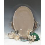 A large quantity of silver plated items including trays