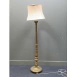 An early 20th century gilt painted Neo-classical standard lamp, 188cm high including shade