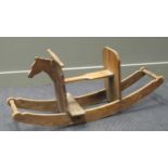 A Victorian pine rocking horse, 48 x 113 x 38cm