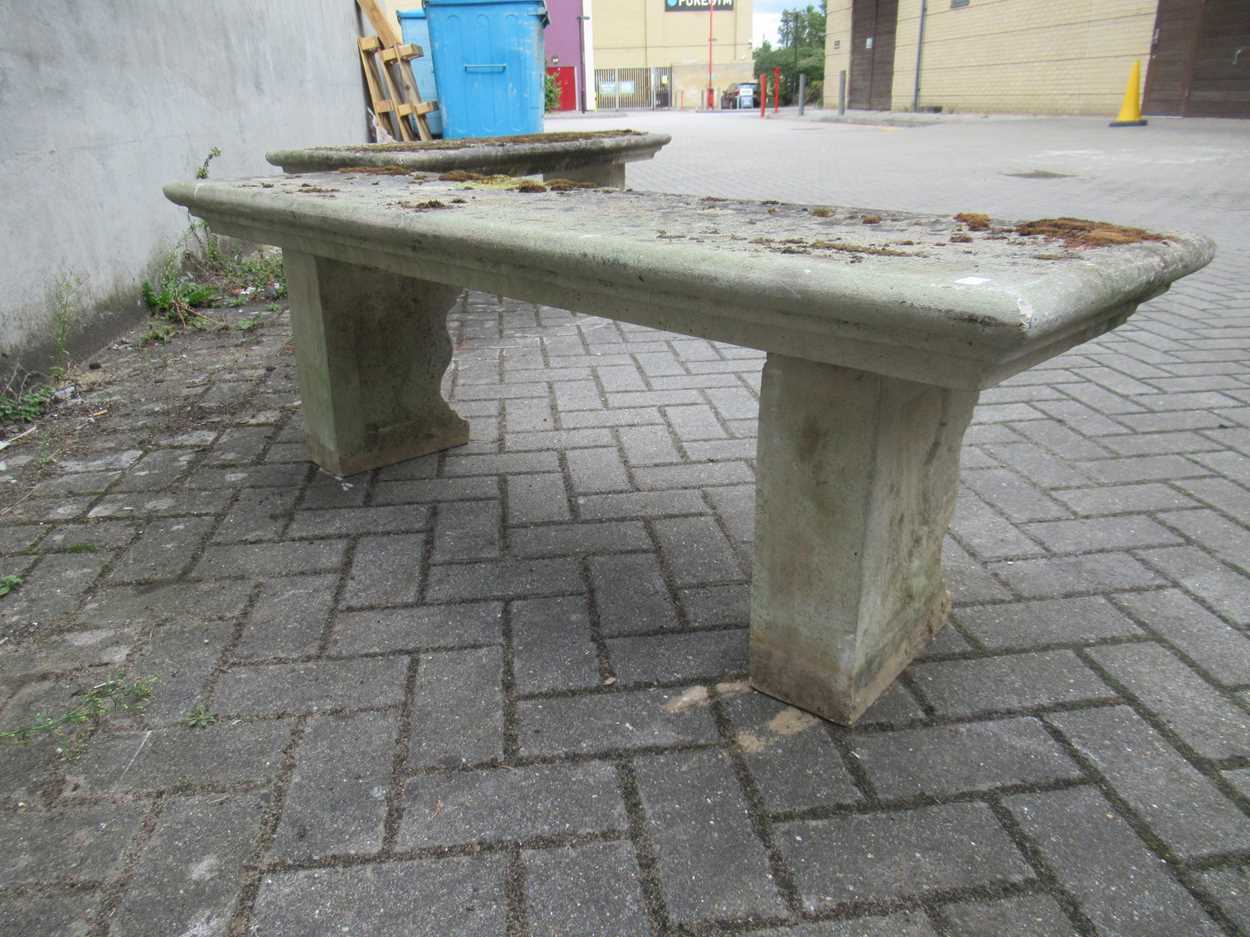 Two large concrete garden benches, 44 x 138 x 41cm - Bild 6 aus 8
