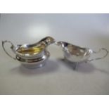 A silver cream jug and a silver sauce boat 6.8ozt gross (2)