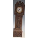 A miniature longcase clock with Arabic chapter ring, 37cm high