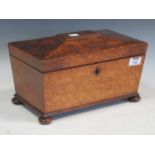 Birds eye maple tea caddy early 19th century 19 x 31 x 18cm