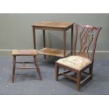 An Edwardian inlaid mahogany rectangular occasional table 73 x 61 x 40cm together with childs