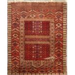 A finely woven Ensi rug 142 x 114cm