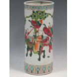 A Chinese vase, early 20th century, decorated with a festival scene, 28cm