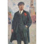 Vladimir Simashkevic, portrait study of Lenin, oil on paper, 40 x 26.5cm