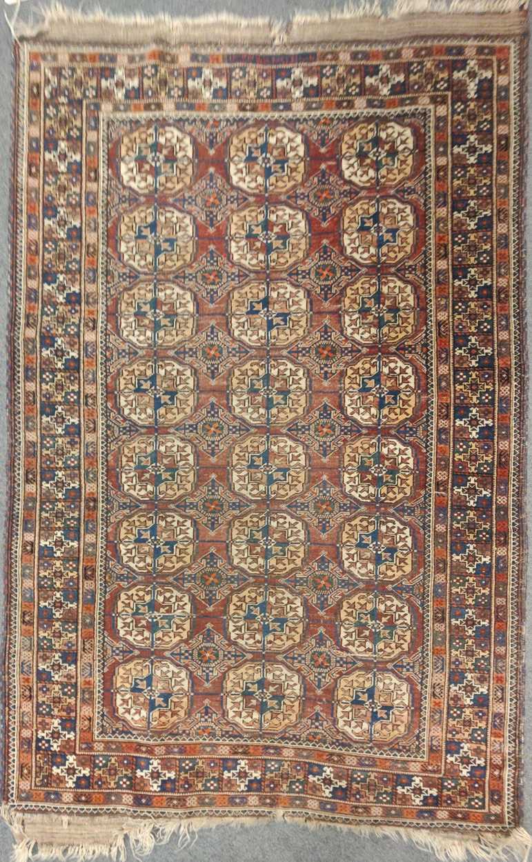 A pair of late 19th century Tekke Turkman rug dated 1889, 186 x 115cm
