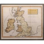 A collection of three maps including; B. Baker, map of the British Isles, 17 x 20cm; Wallis, map