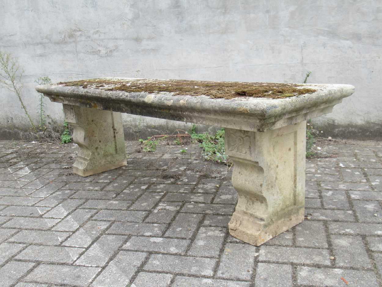 Two large concrete garden benches, 44 x 138 x 41cm - Bild 4 aus 8