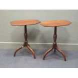 A pair of mahogany octagonal tip top occasional table, 70 x 37 x 55cm