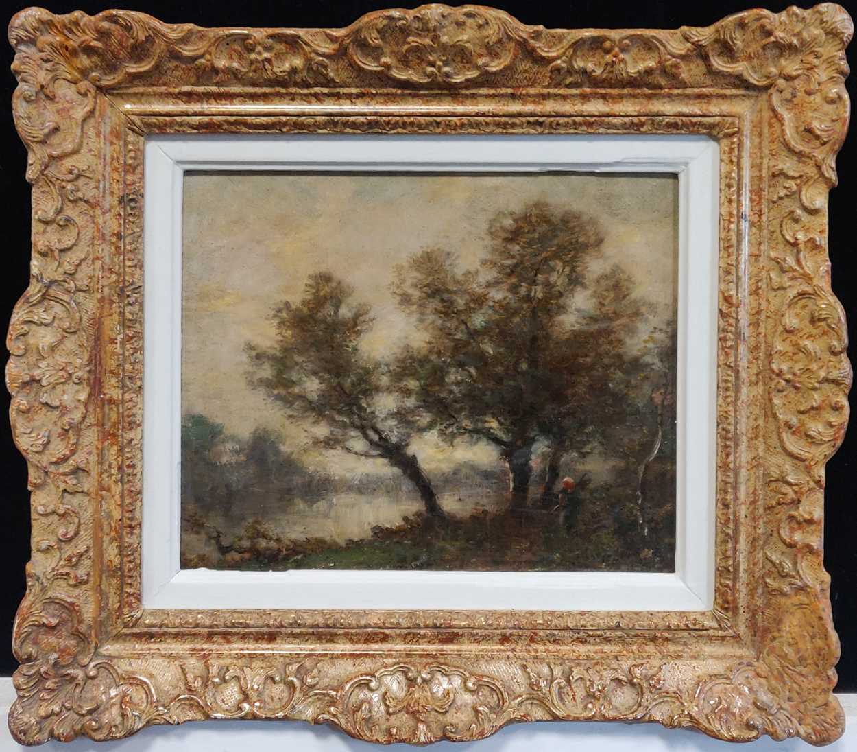 Manner of Corot, At Fontainbleu, France, an unsigned 19th-century oil on board, 21.5 x 26cm;