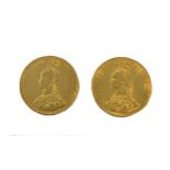 Two Victorian 'Jubilee Head' sovereigns, both dated 1887 (2)