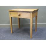 A pine single drawer side table, 73 x 73 x 51cm