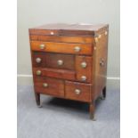 An early 19th century mahogany washstand with folding top over various drawers 92 x 71 x 54cm