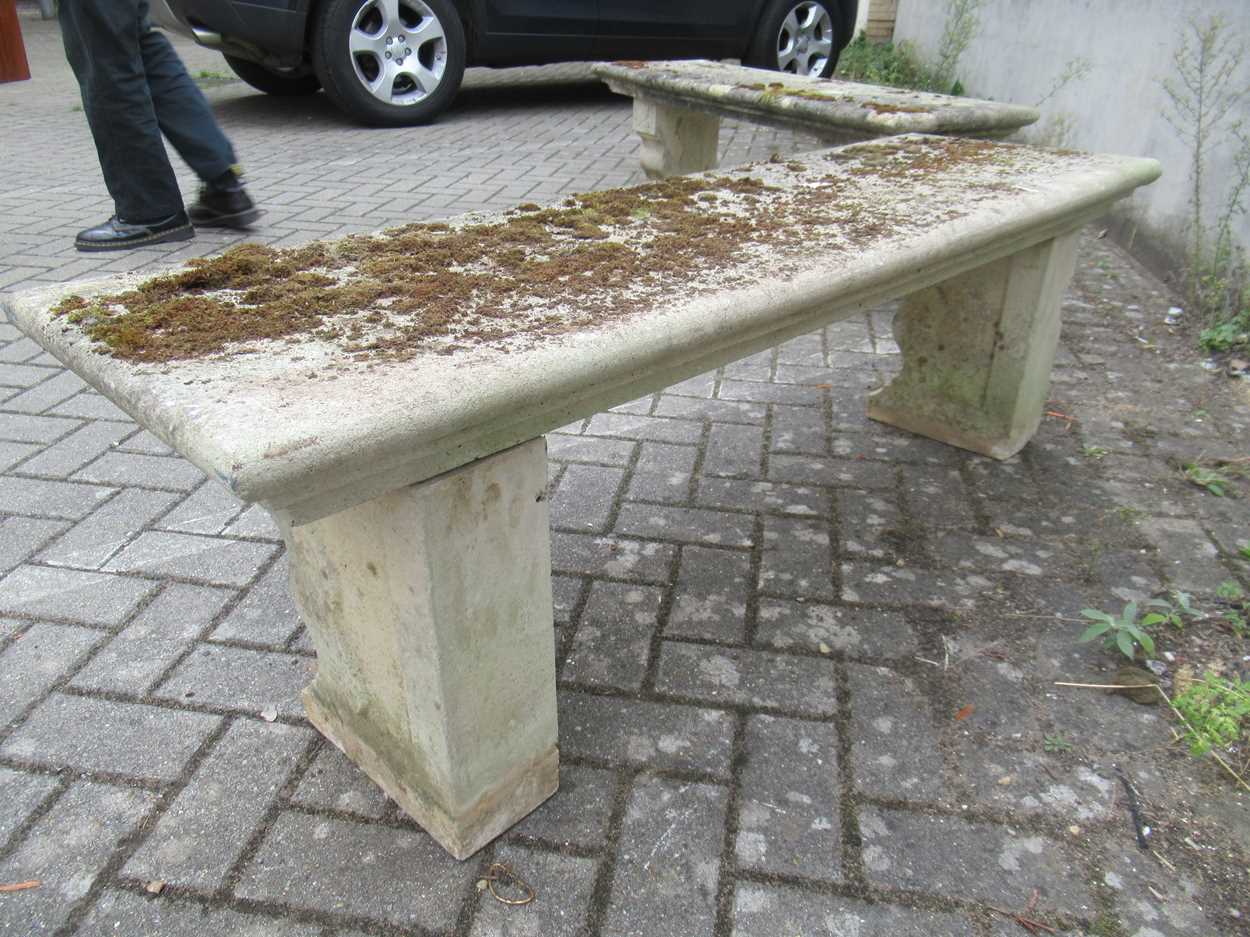 Two large concrete garden benches, 44 x 138 x 41cm - Bild 3 aus 8