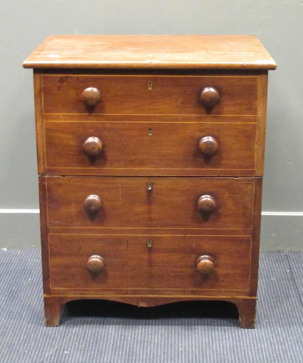 A 19th century mahogany commode with a faux drawer front, 78 x 66 x 51cm