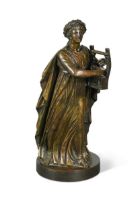 A bronze model of Erato, early 20th century, stamped 'Morelli e Rinaldi, Roma'31cm high