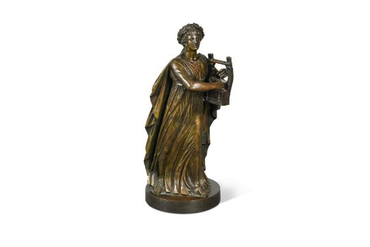 A bronze model of Erato, early 20th century, stamped 'Morelli e Rinaldi, Roma'31cm high - Image 1 of 11