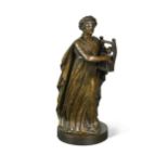 A bronze model of Erato, early 20th century, stamped 'Morelli e Rinaldi, Roma'31cm high