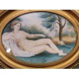 Attributed to Miss Annie Dixon (1817-1901)Recumbent Venus in a landscapesigned or inscribed and