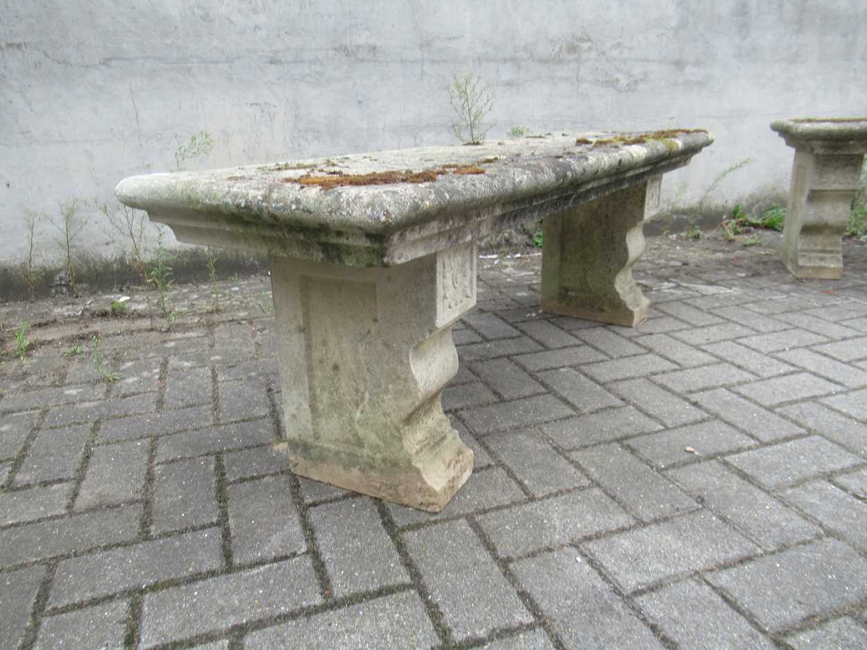 Two large concrete garden benches, 44 x 138 x 41cm - Bild 5 aus 8