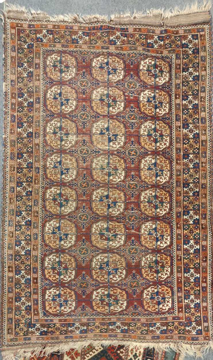 A pair of late 19th century Tekke Turkman rug dated 1889, 186 x 115cm - Bild 3 aus 3
