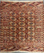 A Tekke rug (slightly faded), 128 x 110cm