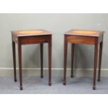 In the manner of Titchmarsh and Goodwin a pair of crossbanded mahogany lamp tables with oval